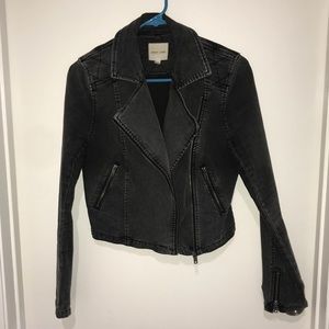 Silent &Noise Black Moto Denim Jacket